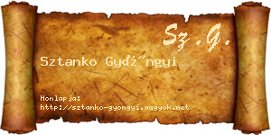 Sztanko Gyöngyi névjegykártya