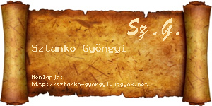 Sztanko Gyöngyi névjegykártya